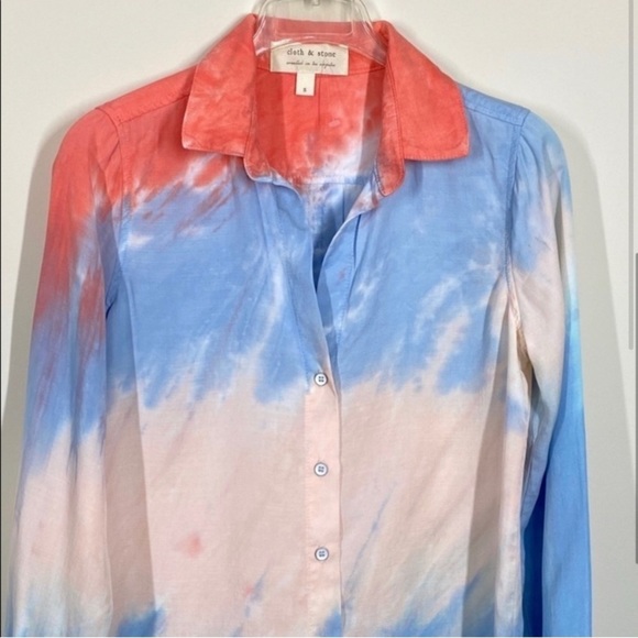 Cloth & Stone Pink Long Sleeve Button Down Shirt New - Picture 3 of 6